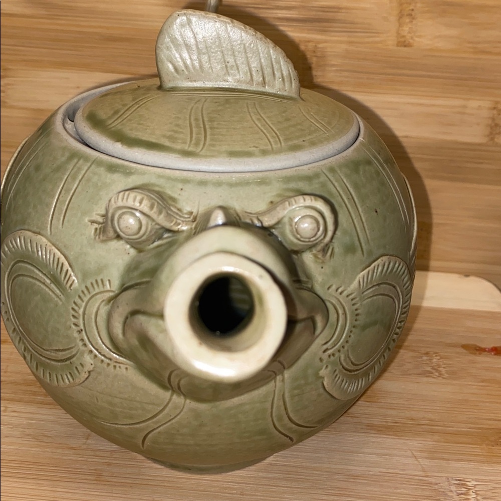 Artisan Pottery Teapot Tea Pot Fish Design Unique - Picture 5 of 16